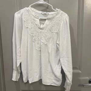 French brand Naf Naf White Blouse with lace detail